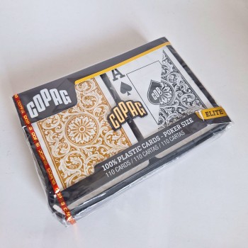 Kosmetinis defektas 1546 Elite Poker size - Jumbo index žaidimo kortos dviguba kaladė (auksinės ir juodos) Copag 
